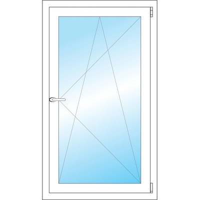 OKNA HNED Plastové okno 68x118 cm (680x1180 mm) bílé otevíravé a sklopné pravé
