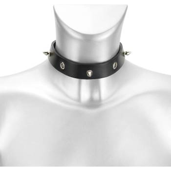 Image 1 of Leather & steel fashion чокър Spike hole - LSF9 100