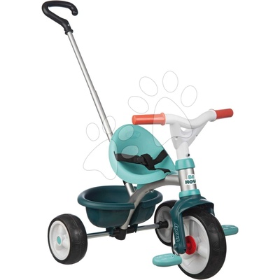 Smoby s voľnobehom Be Move Blue Tricycle s nastaviteľnou 95 cm vodiacou tyčou a tichými EVA kolesami modrá