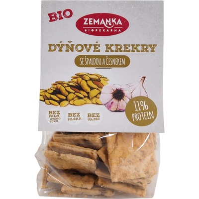 Biopekárna Zemanka Špaldové krekry s tekvicovým semienkom a cesnakom Bio 100 g
