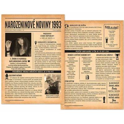 Narozeninové noviny 1993 - jednostranné až čtyřstranné