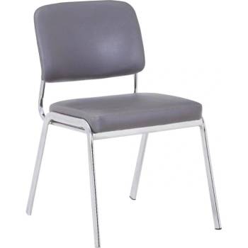 Image 1 of RFG Посетителски стол RFG Slow M, екокожа, метална основа, до 120 kg, сив (4010100505)