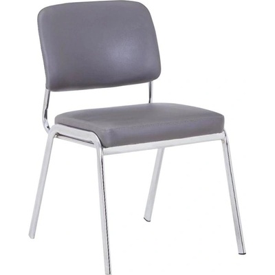 RFG Посетителски стол RFG Slow M, екокожа, метална основа, до 120 kg, сив (4010100505)