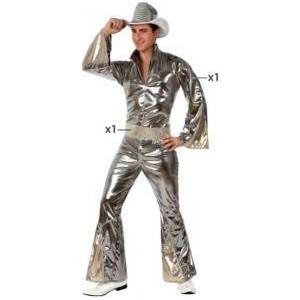 BigBuy Carnival Маскировъчен костюм за възрастни Disco Сребрист Размер XXL 68a928