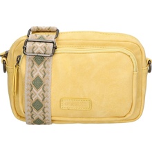 Beagles dámska crossbody kabelka Malaga s dekoratívnym popruhom svetlo žltá