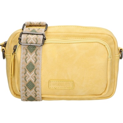 Beagles dámska crossbody kabelka Malaga s dekoratívnym popruhom svetlo žltá