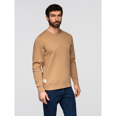 Ombre Clothing Мъжки суитшърт BASIC с кръгъл деколте - кафяв Ombre Clothing Ombre Clothing | Kafyav | МЪЖЕ | S