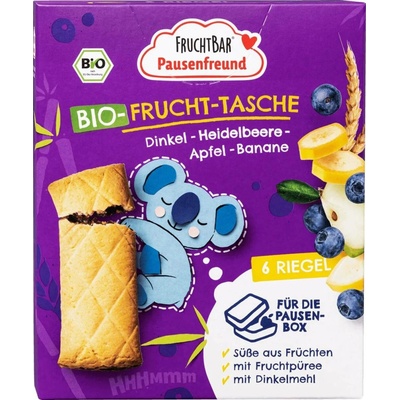 FruchtBar BIO Špaldové taštičky jablko borůvky a banán 6x22 g