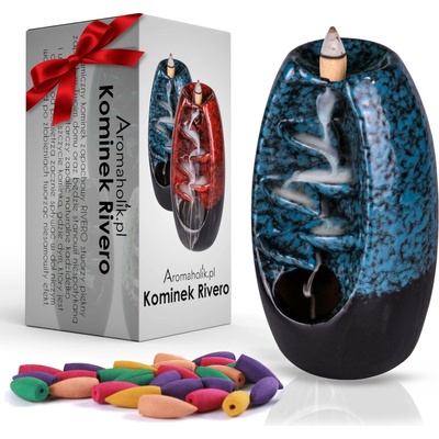Aromaholik keramický stojan na vonné kužele 20 cm modrý – Sleviste.cz