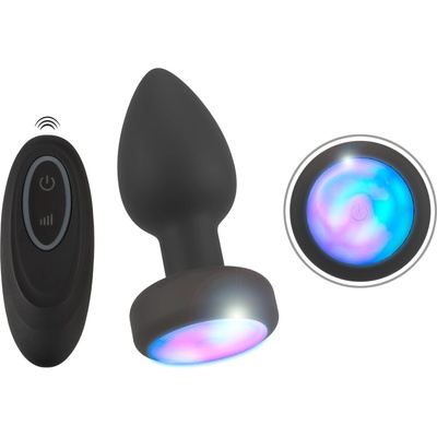 Anos RC Flashing Butt Plug with Vibration Black