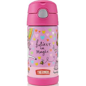 Thermos Термос бутилка FUNtainer с еднорог и сламка, 355 мл (12001N)