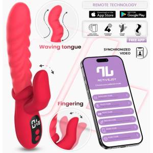 INTOYOU App Series Tingly Waving & Finger Vibrator with App Red