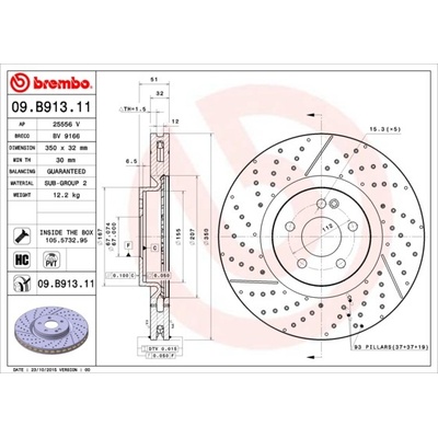 BREMBO Brzdový kotúč 09B91311