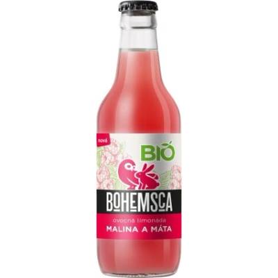 Bohemsca BIO limonáda Malina a Máta 15 x 330 ml