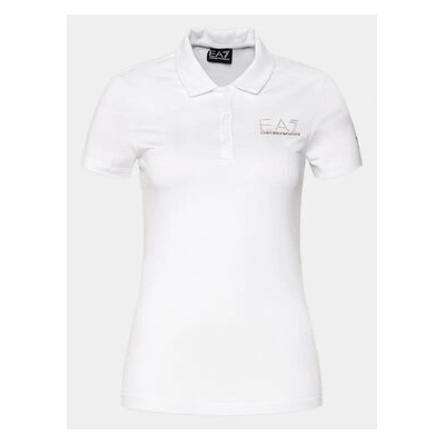 EA7 Emporio Armani Тениска с яка и копчета 3DTF02 TJDQZ 1100 Бял Regular Fit (3DTF02 TJDQZ 1100)