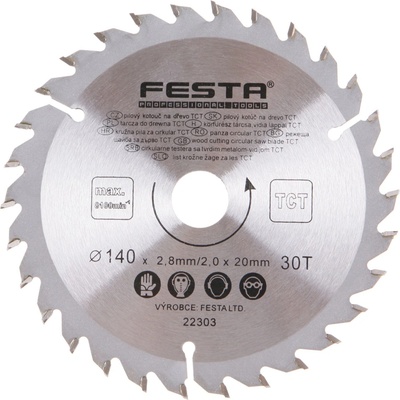 Festa Pilový kotouč TCT 140 x 20 x 2,8/2,0 mm 30 zubů 22303