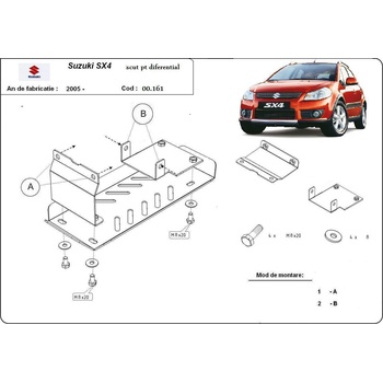 Scut Motor - Румъния Метална кора под диференциал suzuki sx4 от 2005 до 2014 (73641)