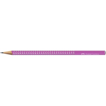 Faber-Castell Графитен молив, B, триъгълен, FABER-CASTELL "Sparkle Aurora", фуксия (118291)