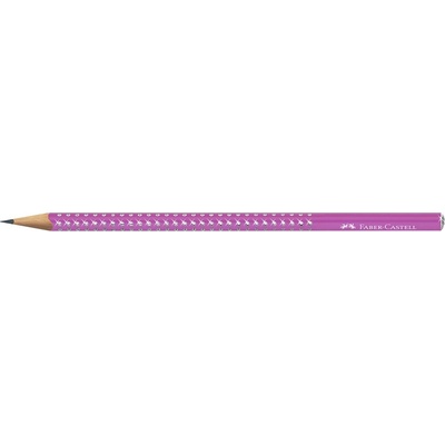 Faber-Castell Графитен молив, B, триъгълен, FABER-CASTELL "Sparkle Aurora", фуксия (118291)