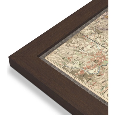 ZES Morava a Slezsko - nástěnná historická mapa 90 x 70 cm Varianta: mapa v dřevěném rámu, Provedení: Pegi skořice