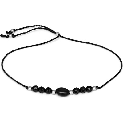 AGATO Šňůrkový náramek s onyxem HE18R3S-BK