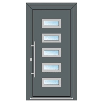 OknaDvereNaMiru.cz Vchodové dveře INOX 14 antracit 100 x 215 cm
