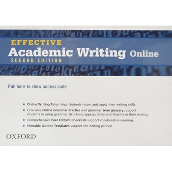 Effective Academic Writing Student Access Code Card (All levels), 2nd
