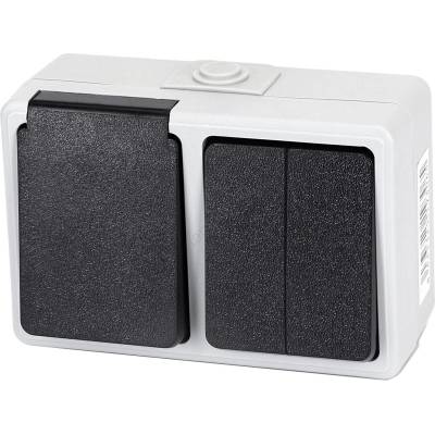 Aigostar - Домашен превключвател за променлив ток с гнездо, 250 V/16 A, IP54 (AI2731)