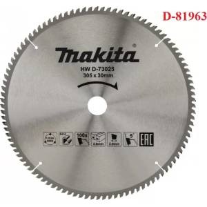 Makita TCT нож за трион алуминий 305 x 30 mm, 100 зъба D-81963 (D-81963)