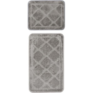 Lalee Постелка за баня Bari BAR 101, 50х120, светло сива (BAR101SIL50120/SET)