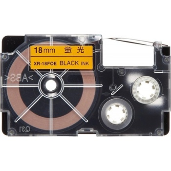 Pro Casio Casio XR-18FOE , 18mm x 8m, черен печат / сигнал оранжев фон, съвместима лента (CAXR18FOE)