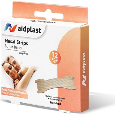Aidplast nosové pásiky na uľahčenie dýchania 12ks