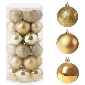 SPRINGOS Vianočné banky zlaté mix 6cm súprava 30ks