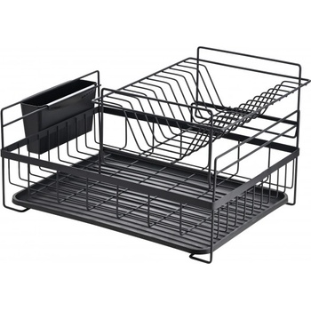 Rosberg Сушилник за съдове Rosberg R53000P, 2 нива, Поставка за прибори и чинии, Черен (R53000P black)