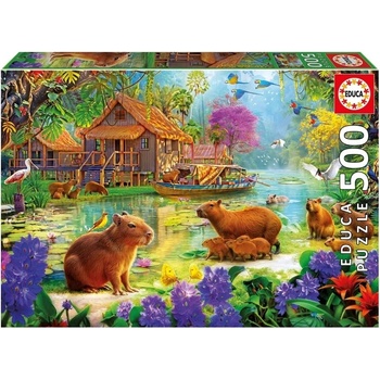 Educa Пъзел Educa от 500 части - Селото на капибарите (EDU20547)