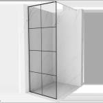 Mexen Kioto душ кабина Walk-in 80 x 200 cm, черна решетка 8 mm, хром - 800-080-101-01-77 (800-080-101-01-77)
