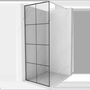 Mexen Kioto душ кабина Walk-in 80 x 200 cm, черна решетка 8 mm, хром - 800-080-101-01-77 (800-080-101-01-77)