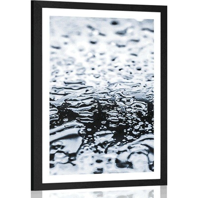 Plakát s paspartou textura vody - 30x45 black