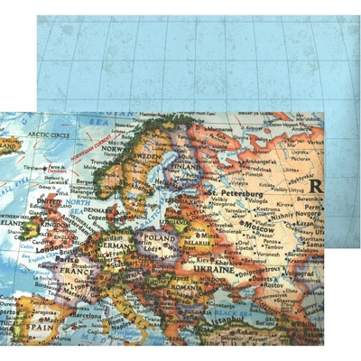 Obojstranný fotokartón mapa Európy, 22,7 x 32,7cm, 1 ks