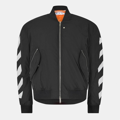 OFF WHITE Яке OFF WHITE Men's - Ribbed Athletic Bomber Jacket - Black/White