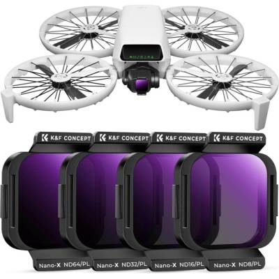 K&F Concept 4-Piece ND/PL Filter Kit for DJI Flip (ND8/PL, ND16/PL, ND32/PL, ND64/PL)