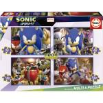 Educa Детски неонов пъзел 4 в 1 Educa- Sonic Prime (EDU19631)