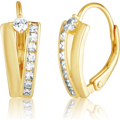 JVD Pozlátené strieborné náušnice so zirkónmi SVLE1246XH2GO00