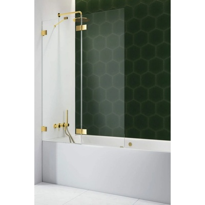RADAWAY ESSENZA PRO GOLD PND II 130cm pravá vaňová zástena pevná s otváracou časťou