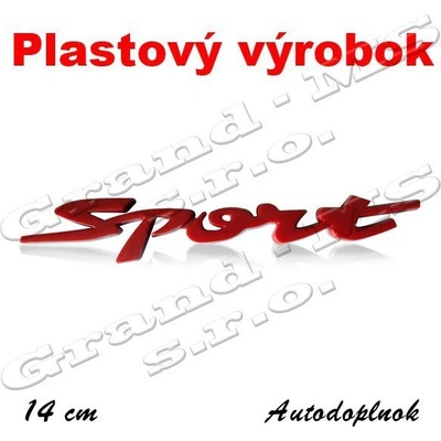Plastová samolepka SPORT univerzálna červená