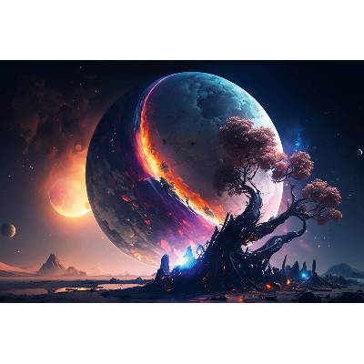 DIMEX MS-5-AI-0019 vliesová fototapeta Earth and Tree rozměry 375 x 250 cm