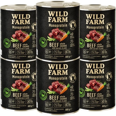 Wild Farm Monoprotein Beef hypoalergenní 6 x 800 g