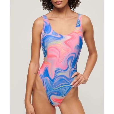 Superdry Бански костюм Superdry Print Scoop Back swimsuit - Multicolor (Multi Marble)