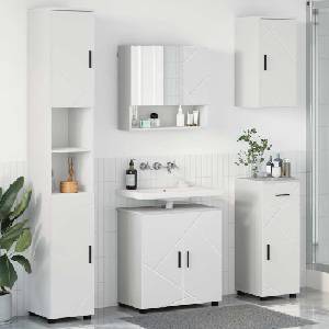 vidaXL Комплект мебели за баня 5 бр. Бяло 61 x 35 x 64 см (3392993)