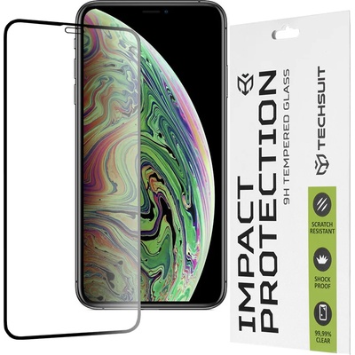 Techsuit Протектор за iPhone X / iPhone XS / iPhone 11 Pro - 111D Full Cover / Full Glue Glass - черен